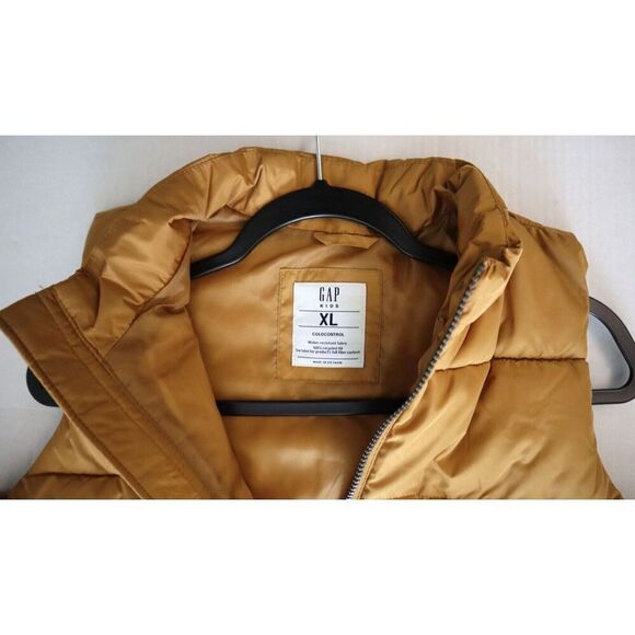 Gap 418456 Kids Sz XL (12) Honey Mustard Yellow ColdControl Quilted Puffer Vest - Picture 3 of 9